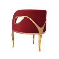 Fotel nowoczesny tapicerowany metalowe złote nogi Morello złoty/czerwony 55/59/78 cm - 1.jpg