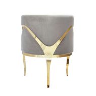 Fotel nowoczesny tapicerowany metalowe złote nogi Morello złoty/szary 55/59/78 cm - a.jpg