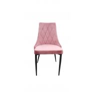 Krzesło designerskie pikowaneBess  różowe  - bess_pink_przod.jpg