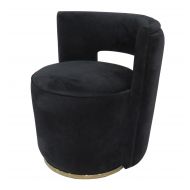 Fotel nowoczesny tapicerowany czarny welur metalowa podstawa Swan 58/65/69 cm - c0277a.jpg