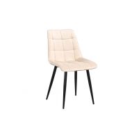 Krzesło designerskie pikowane Coral Black beżowe  - coral_bezowe,_czarna_noga.jpg
