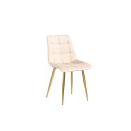 Krzesło designerskie pikowane Coral Gold beżowe - coral_bezowe,_zlota_noga.jpg