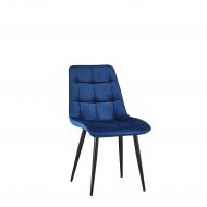 Krzesło designerskie pikowane Coral Black niebieskie  - coral_niebieskie,_czarna_noga.jpg