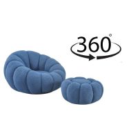 Dynia - Fotel obrotowy z podnóżkiem - Niebieski - fotel_dynia_niebieski1.jpg