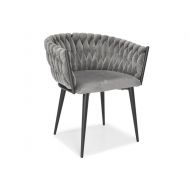 Krzesło welurowe Rosa Black szary - pol_pl_designerskie-krzeslo-z-podlokietnikami-rosa-czarno-szare-2407_1.jpg