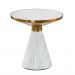 Stolik Talbi 50 cm - biały marmur / biały / złoty