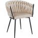 Krzesło welurowe Rosa Czarno/Beżowe