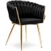 Krzesło welurowe Rosa Złoto/Czarne